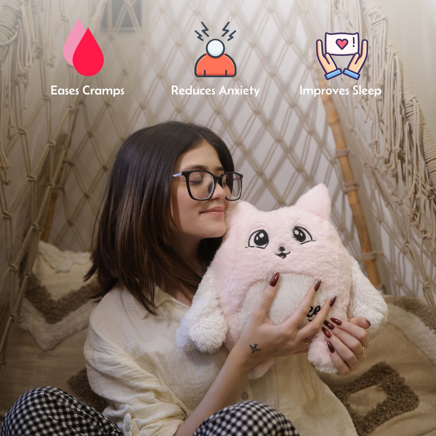 Warmlee's Heatable Weighted Plushie (Pink)